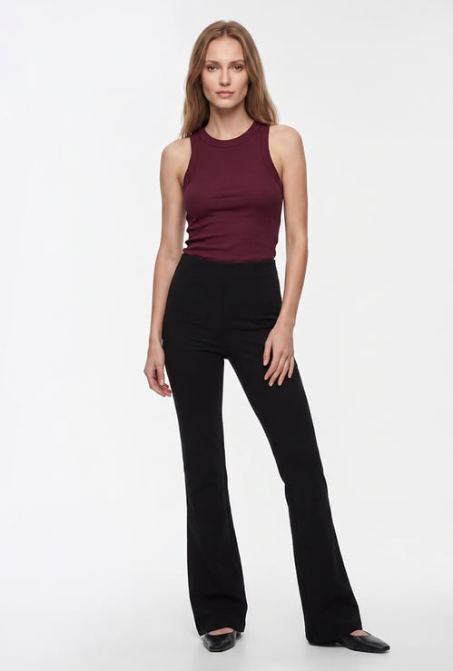 KRAUS Solid Bootcut Trousers