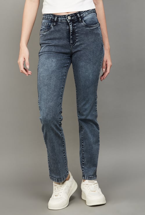 KRAUS Washed Straight Fit Jeans