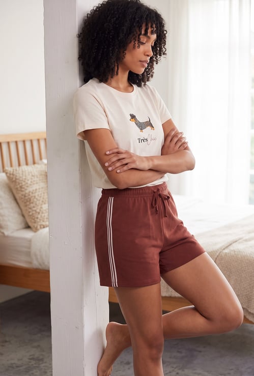 GINGER Striped Lounge Shorts