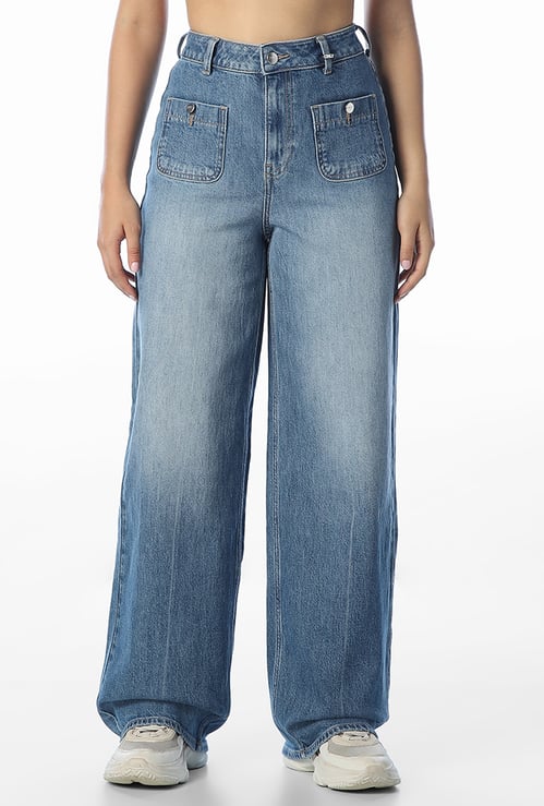 ONLY Washed Wide Leg Jeans