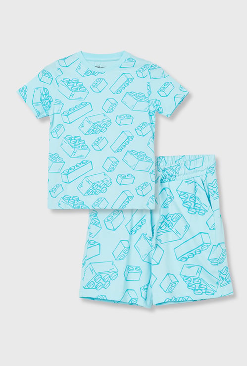 FAME FOREVER Boys Graphic Print T-shirt with Shorts Set