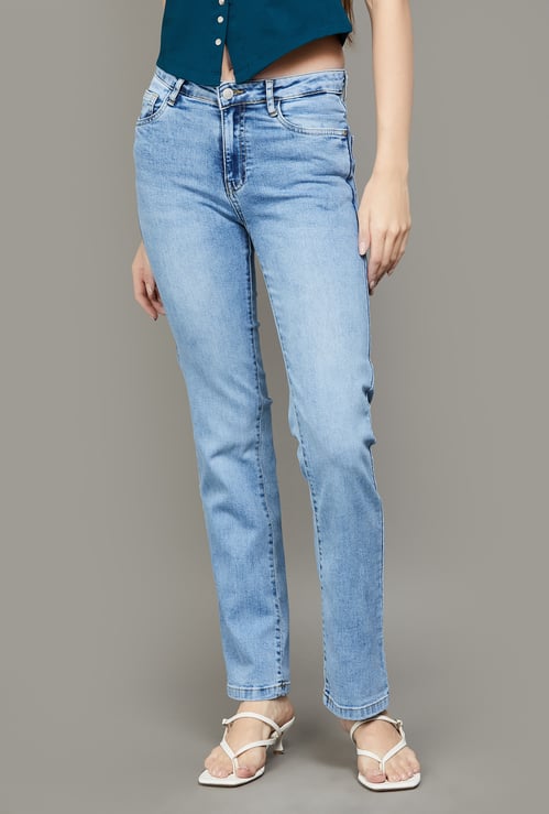 KRAUS Washed Straight Fit Jeans