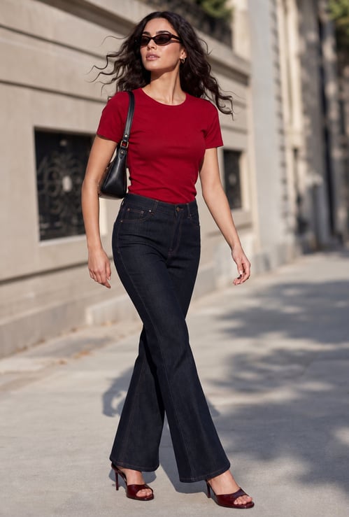 FAME FOREVER Solid Bootcut Jeans