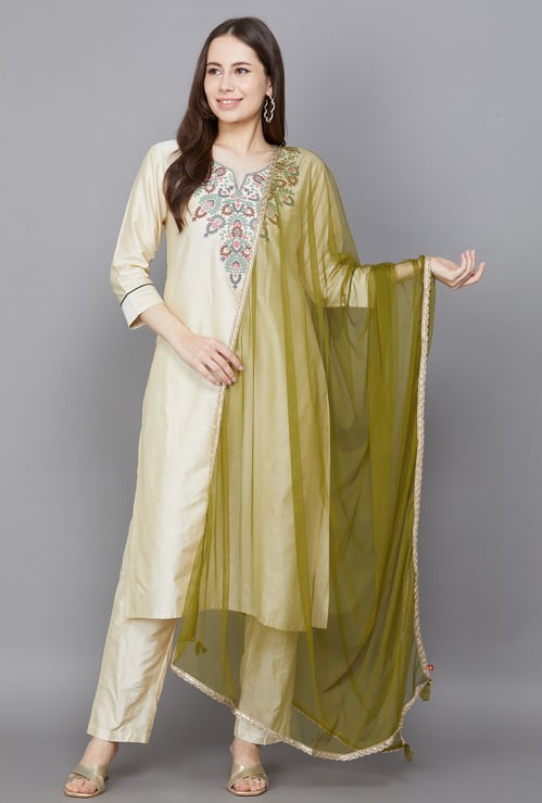 SPAN Solid Design Dupatta