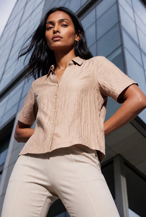 CODE Solid Collared Shirt