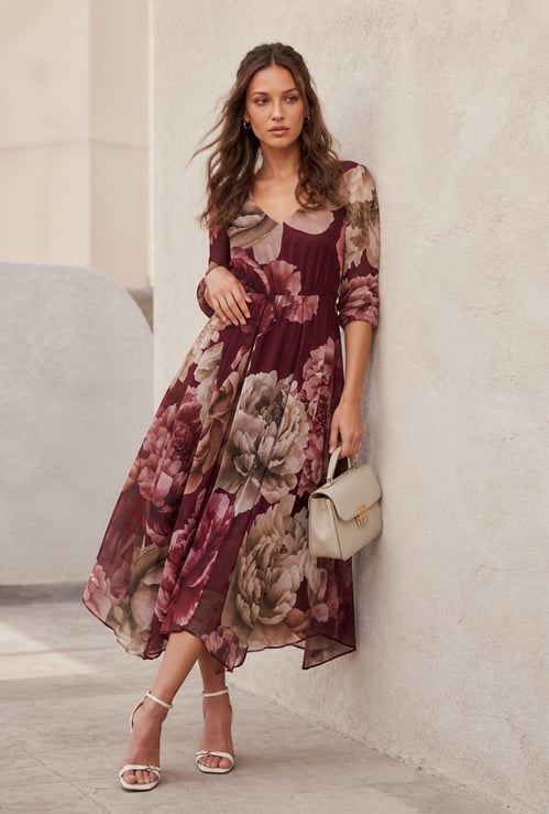 CODE Floral Print Maxi Dress