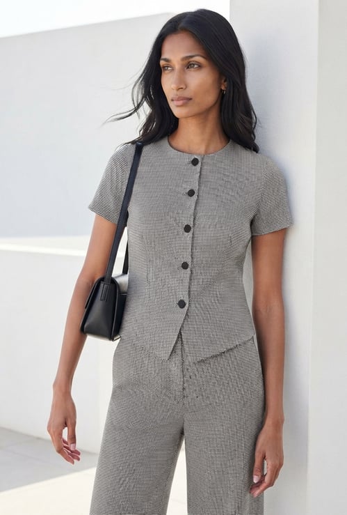 CODE Checked Shirt Style Top