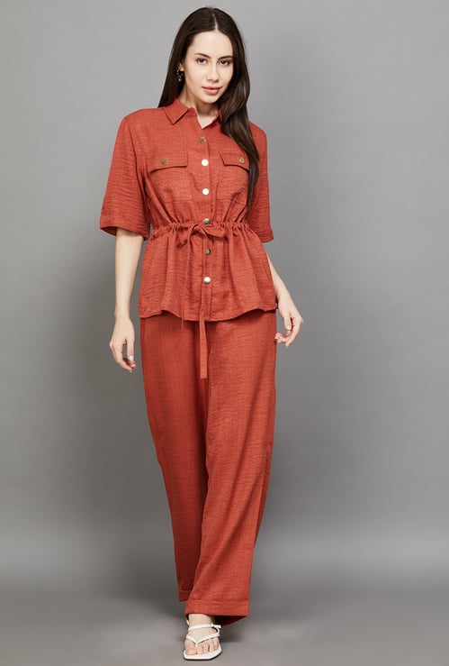 AND Solid Button-Down Co-Ord Set