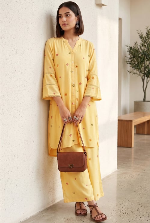 MELANGE Floral Print Kurta Set