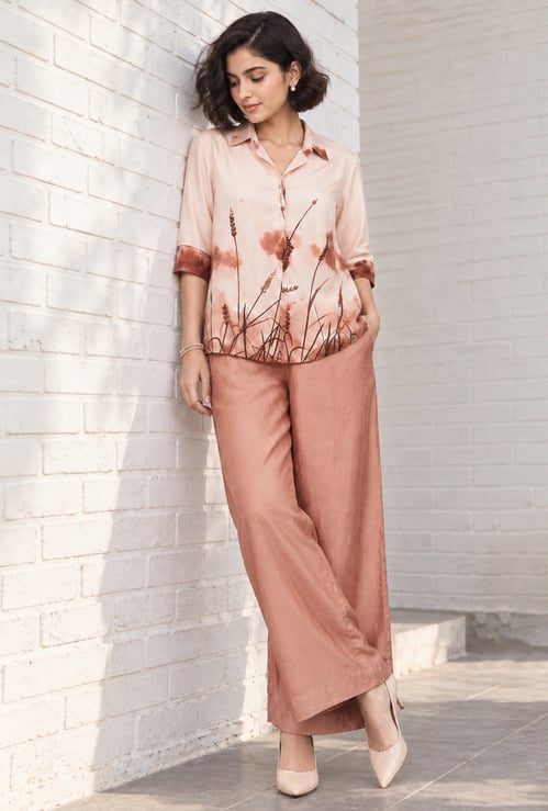 MELANGE Solid Straight Pants