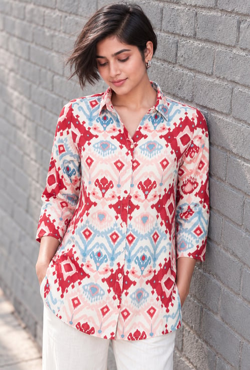 MELANGE Ikat Print Straight Kurti