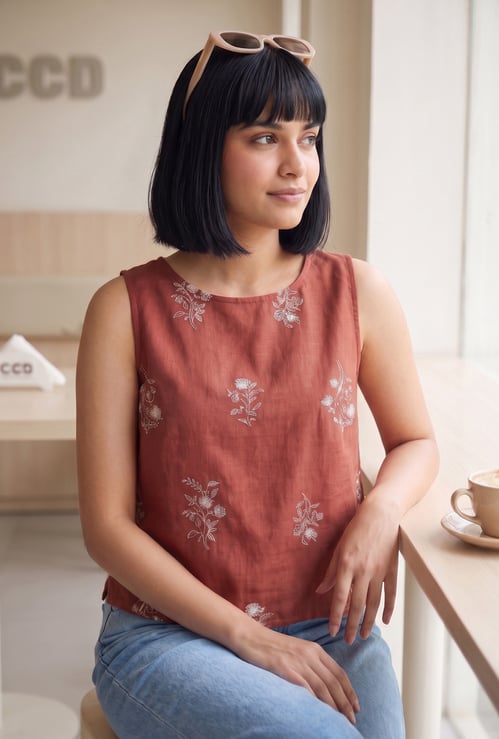 COLOUR ME Floral-Print Top