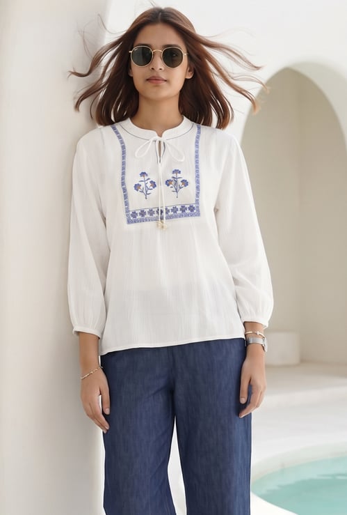 COLOUR ME Embroidered Top