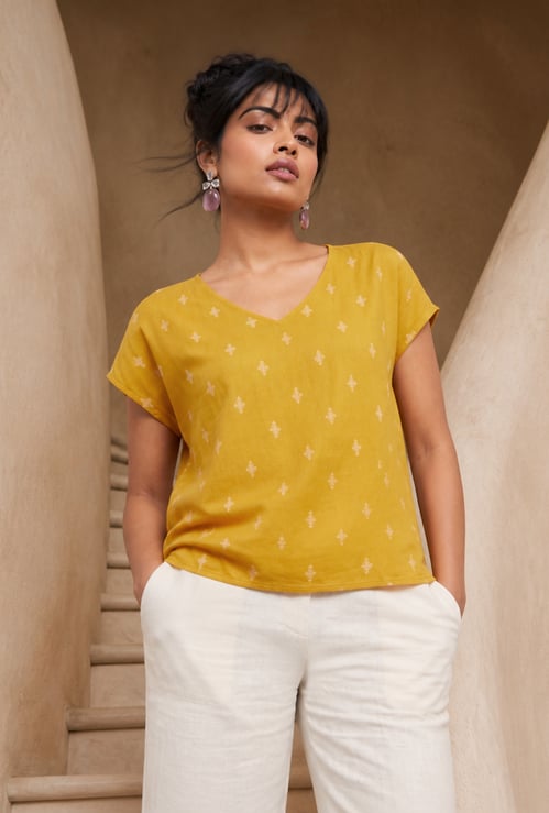 COLOUR ME Ethnic Motif Print Top