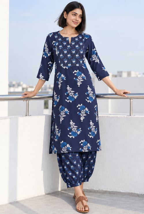 MELANGE Floral Print Kurta Set