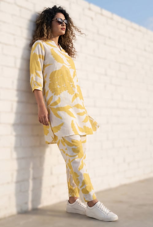 MELANGE Floral Print Kurti Set