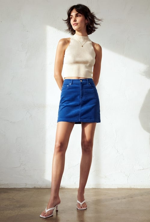 GINGER Textured Mini Skirt