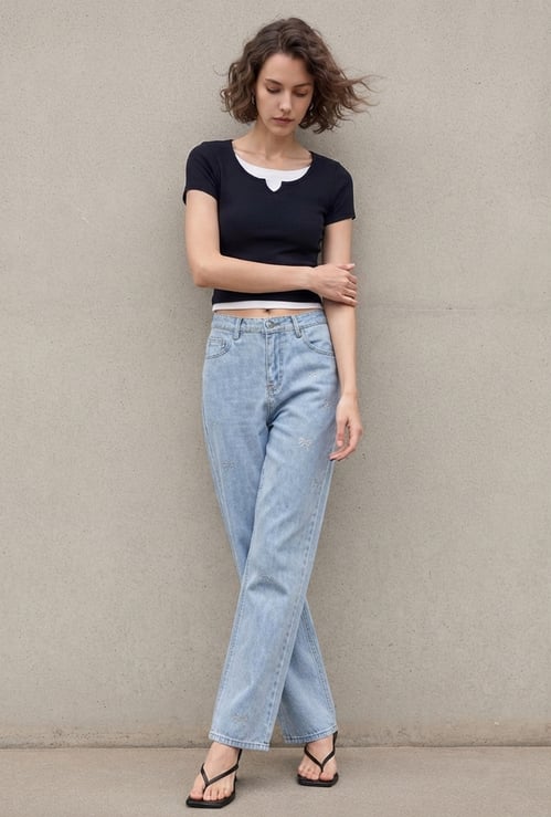 GINGER Embellished Comfort Fit Jeans