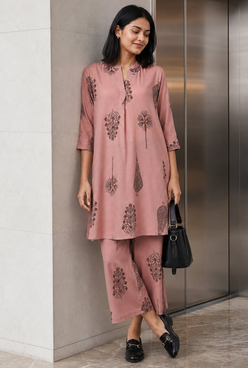 MELANGE Printed Kurta Palazzo Set