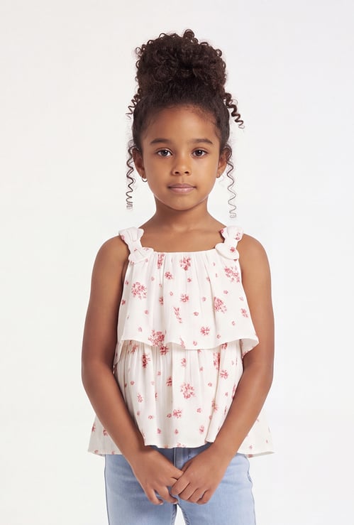 FAME FOREVER Girls Floral Print Top