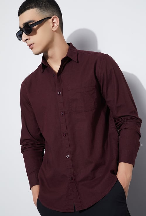 FAME FOREVER Solid Smart Fit Shirt
