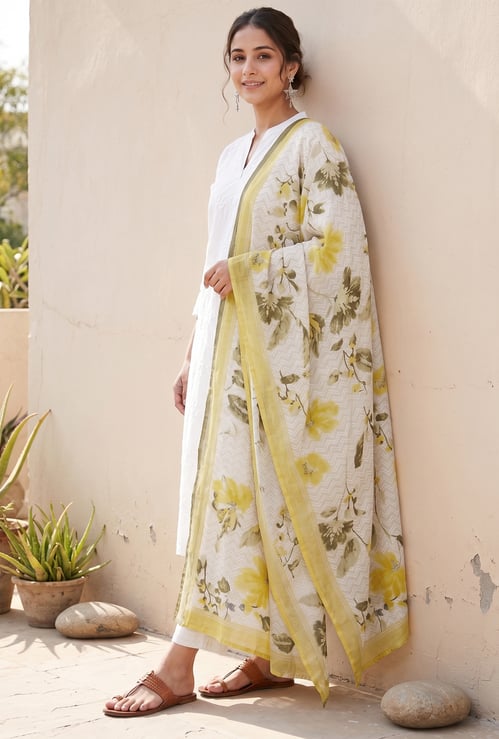 MELANGE Floral Print Dupatta