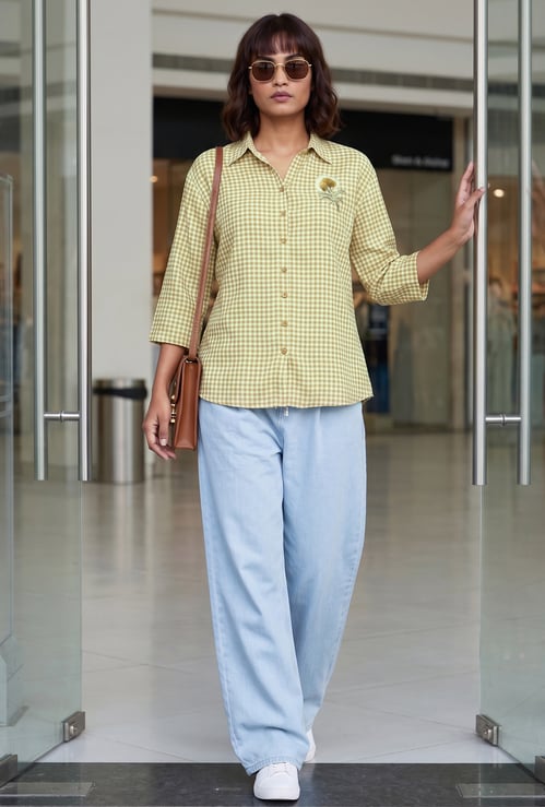 MELANGE Floral Embroidered Shirt