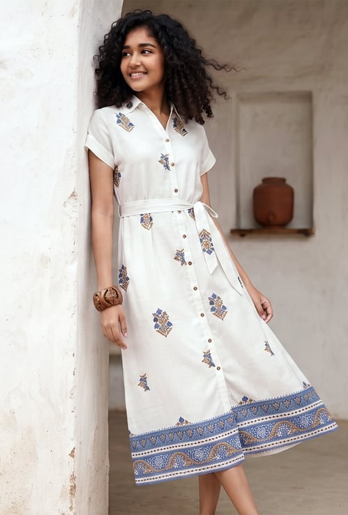 COLOUR ME Ethnic Motif Shirt-Dress