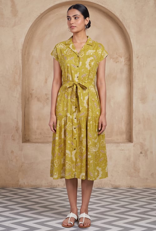 COLOUR ME Floral Print Midi Dress