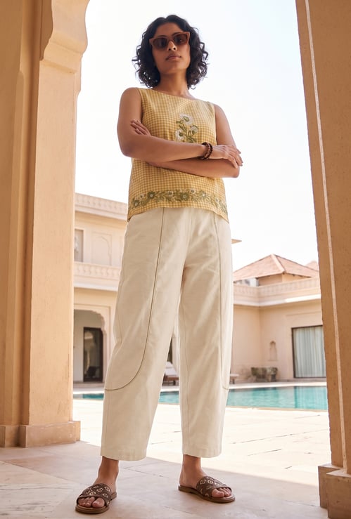 COLOUR ME Solid Straight Pants