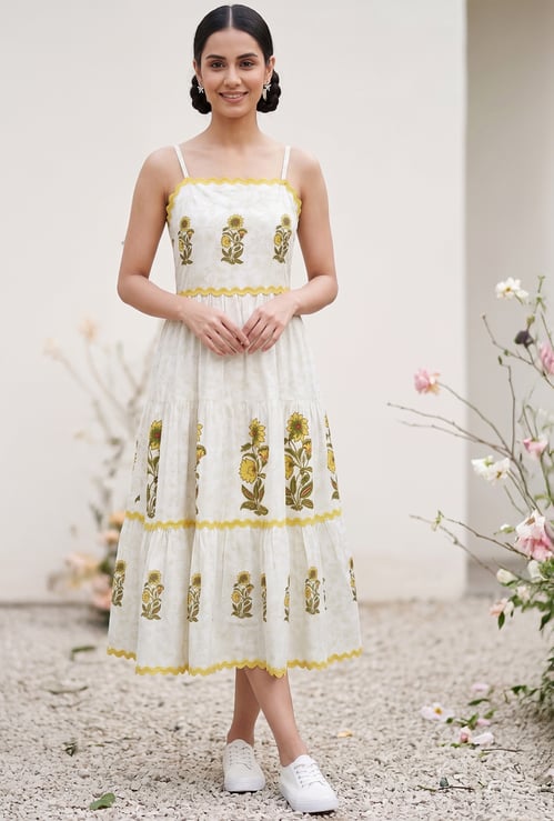 COLOUR ME Floral Print Tiered Dress