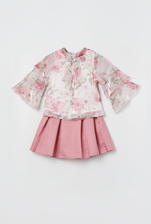 PEPPERMINT Girls Printed Top and Skirt Set
