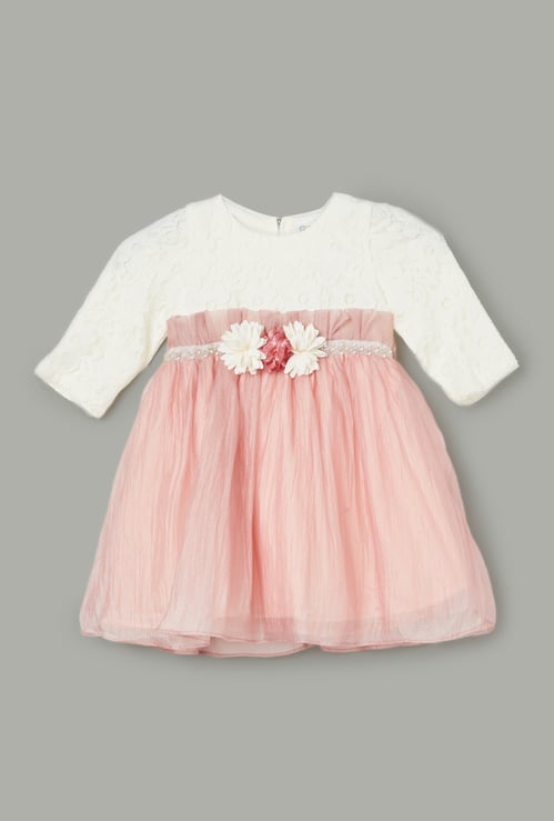 PEPPERMINT Girls Floral Embellished Dress