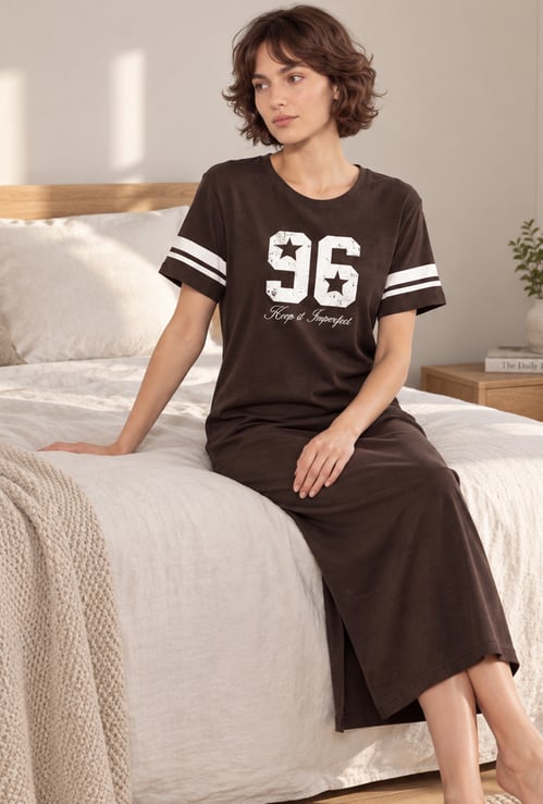 GINGER Numeric Printed Night Dress
