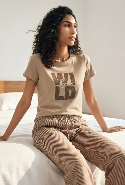 GINGER Typography Print Lounge T-shirt