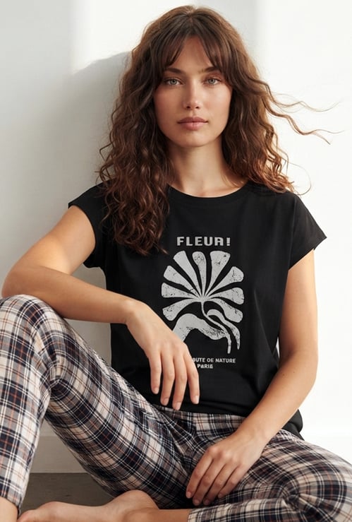 GINGER Fleur Graphic Print Lounge T-shirt