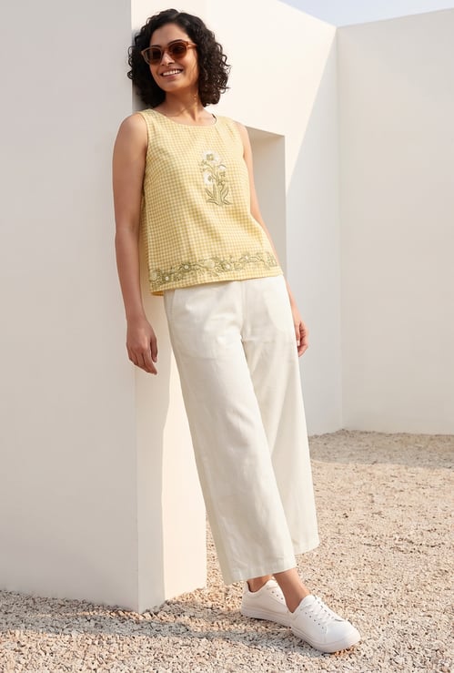 COLOUR ME Solid Straight Pants