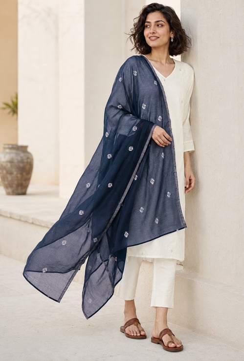 MELANGE Foil Print Dupatta