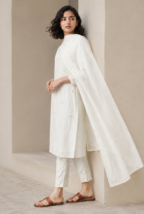 MELANGE Foil Print Dupatta