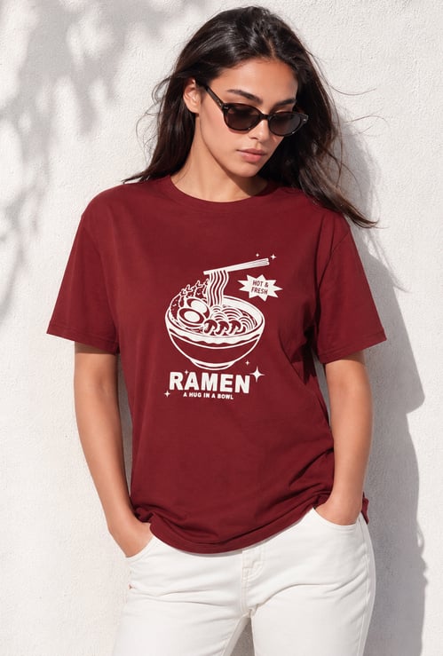 FAME FOREVER Ramen Graphic Print T-shirt