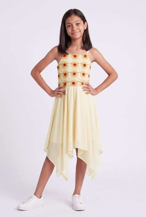 FAME FOREVER Girls Embroidered Fit & Flare Dress