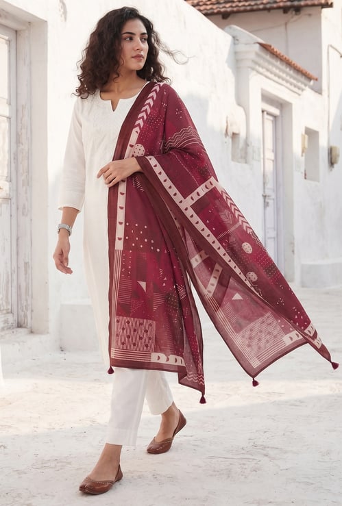MELANGE Geometric Print Dupatta