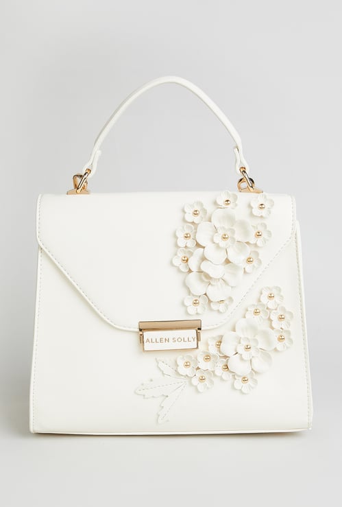 ALLEN SOLLY Floral Embellished Handheld Bag