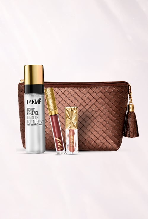 LAKME BeJewel Festive Trio Make Up Kit with Travel Pouch