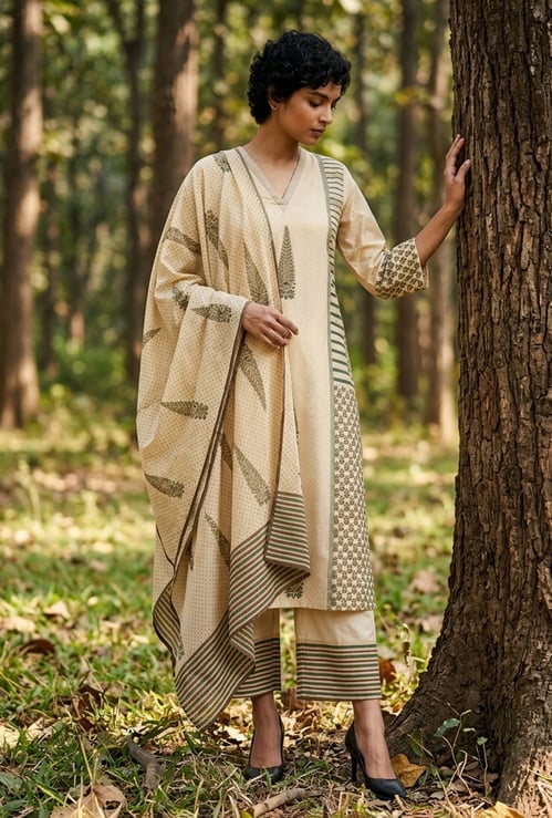 MELANGE Ethnic Motif Printed Dupatta