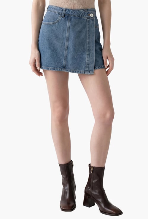 VERO MODA Solid Wrap-Style Skort