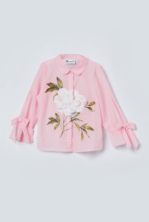 PEPPERMINT Girls Floral Printed Top with Camisole