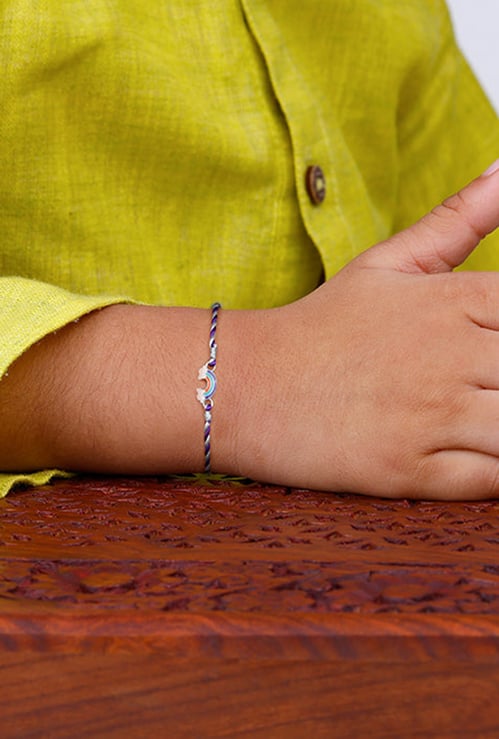 GIVA Patterned Rakhi in 925 Sterling Silver