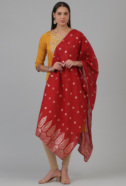 W Ethnic Motif Woven Design Dupatta