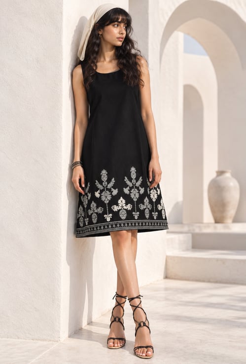 COLOUR ME Ethnic Motif Print A-line Dress